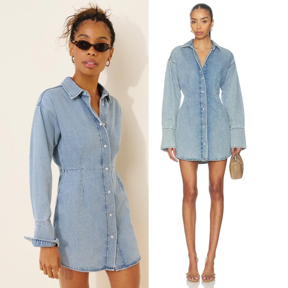 NWT Favorite Daughter Eyes On Me Denim Mini Dress Small Lexington Blue